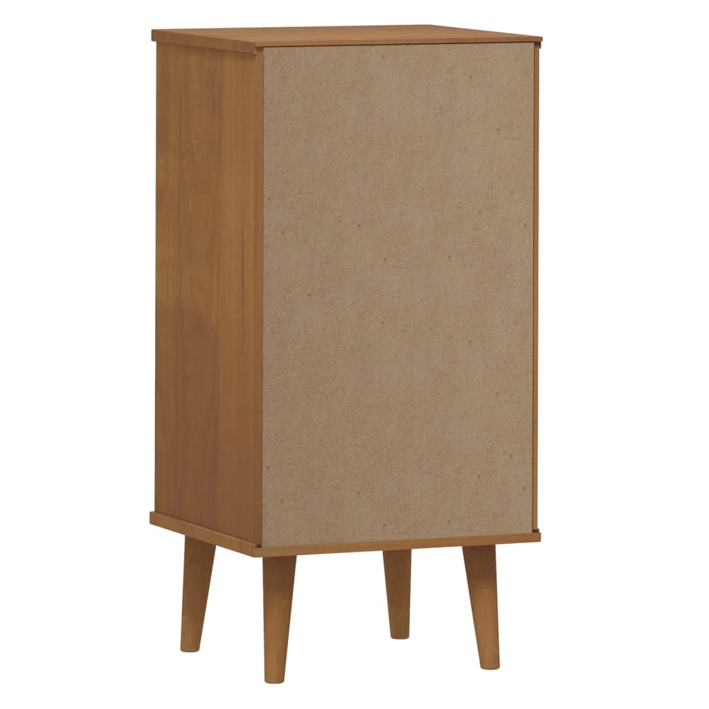 Drawer Cabinet MOLDE Brown 40x35x82 cm Solid Wood Pine