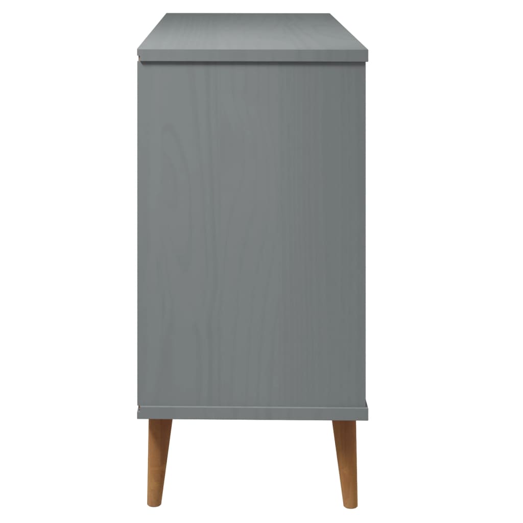 Drawer Cabinet MOLDE Grey 113x40x80 cm Solid Wood Pine