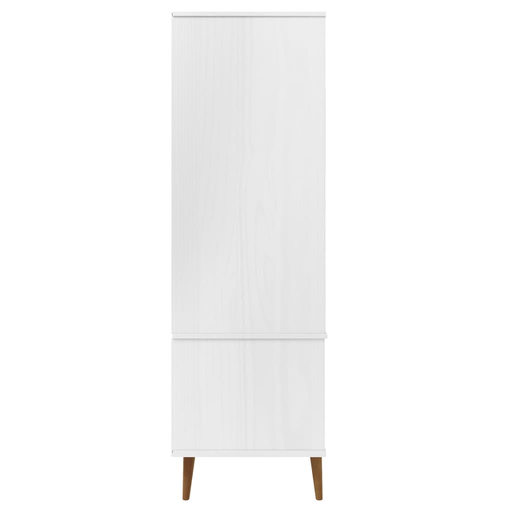 Wardrobe MOLDE White 90x55x175 cm Solid Wood Pine