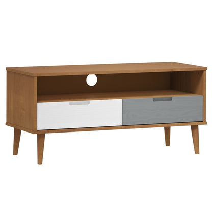 TV Cabinet MOLDE Brown 106x40x49 cm Solid Wood Pine