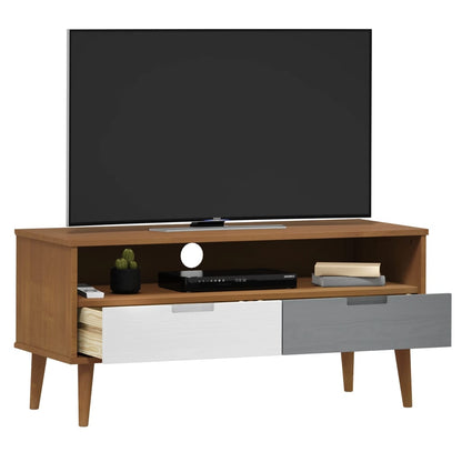 TV Cabinet MOLDE Brown 106x40x49 cm Solid Wood Pine