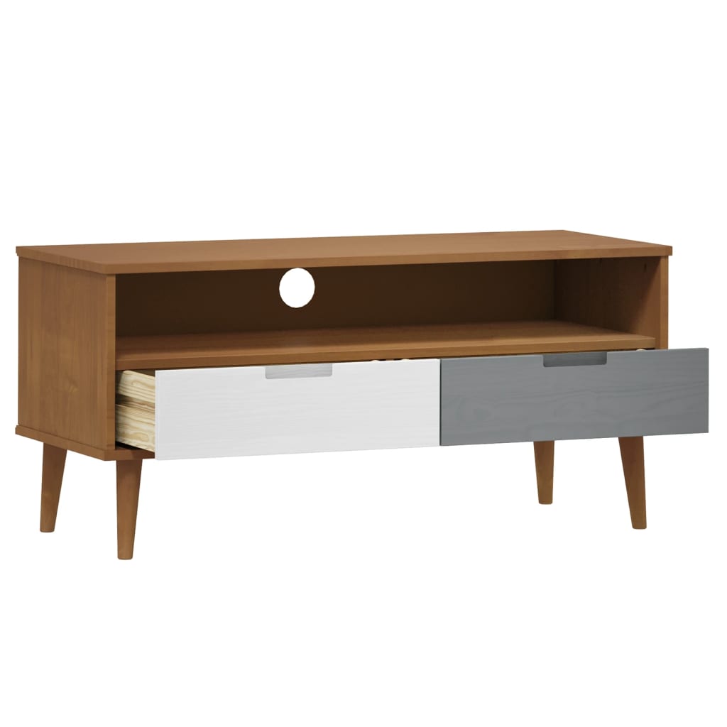 TV Cabinet MOLDE Brown 106x40x49 cm Solid Wood Pine