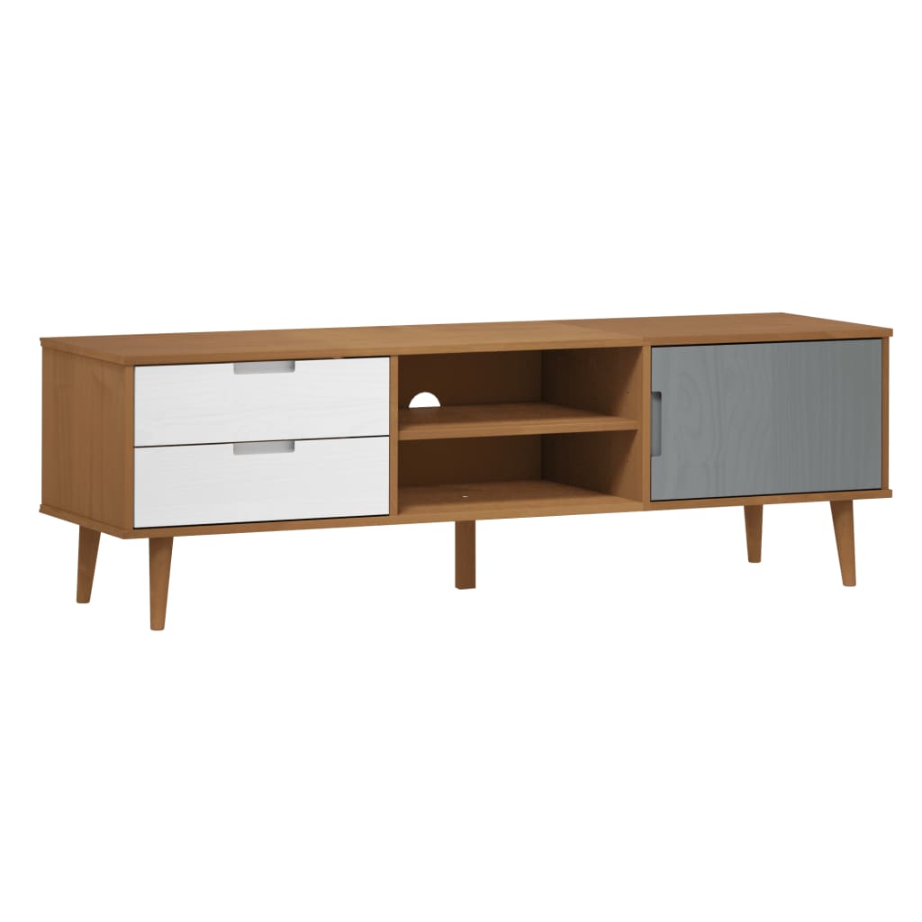 TV Cabinet MOLDE Brown 158x40x49 cm Solid Wood Pine