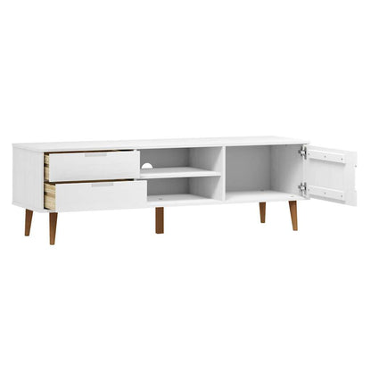 TV Cabinet MOLDE White 158x40x49 cm Solid Wood Pine