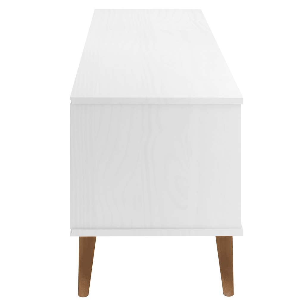 TV Cabinet MOLDE White 158x40x49 cm Solid Wood Pine