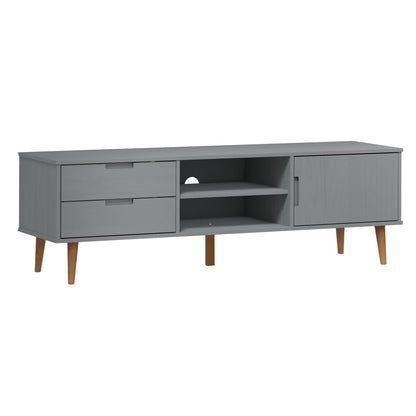 TV Cabinet MOLDE Grey 158x40x49 cm Solid Wood Pine