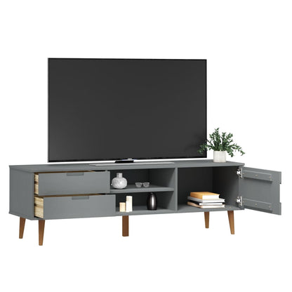 TV Cabinet MOLDE Grey 158x40x49 cm Solid Wood Pine