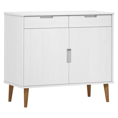 Sideboard MOLDE White 90x40x80 cm Solid Wood Pine