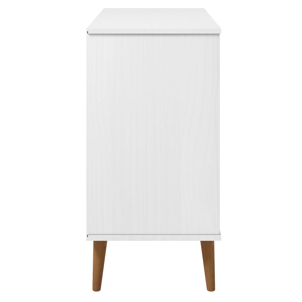 Sideboard MOLDE White 90x40x80 cm Solid Wood Pine