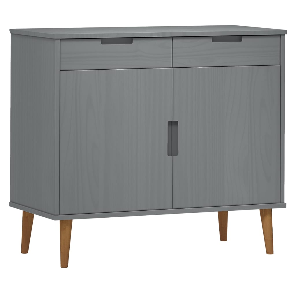 Sideboard MOLDE Grey 90x40x80 cm Solid Wood Pine