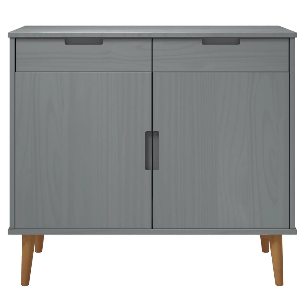 Sideboard MOLDE Grey 90x40x80 cm Solid Wood Pine