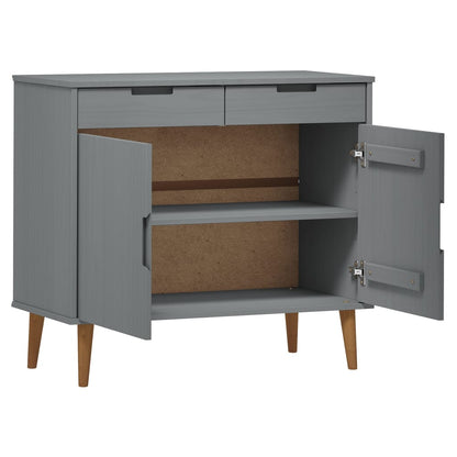 Sideboard MOLDE Grey 90x40x80 cm Solid Wood Pine