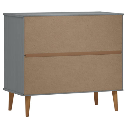 Sideboard MOLDE Grey 90x40x80 cm Solid Wood Pine