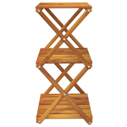 3-Tier Folding Shelf Brown 43x31x63 cm Solid Wood Acacia