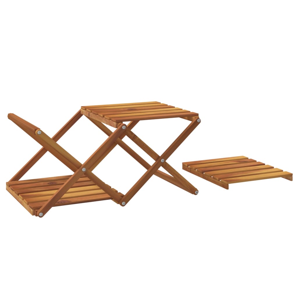 3-Tier Folding Shelf Brown 43x31x63 cm Solid Wood Acacia