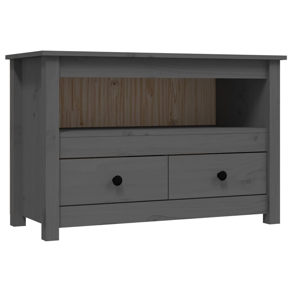 TV Cabinet Grey 79x35x52 cm Solid Wood Pine