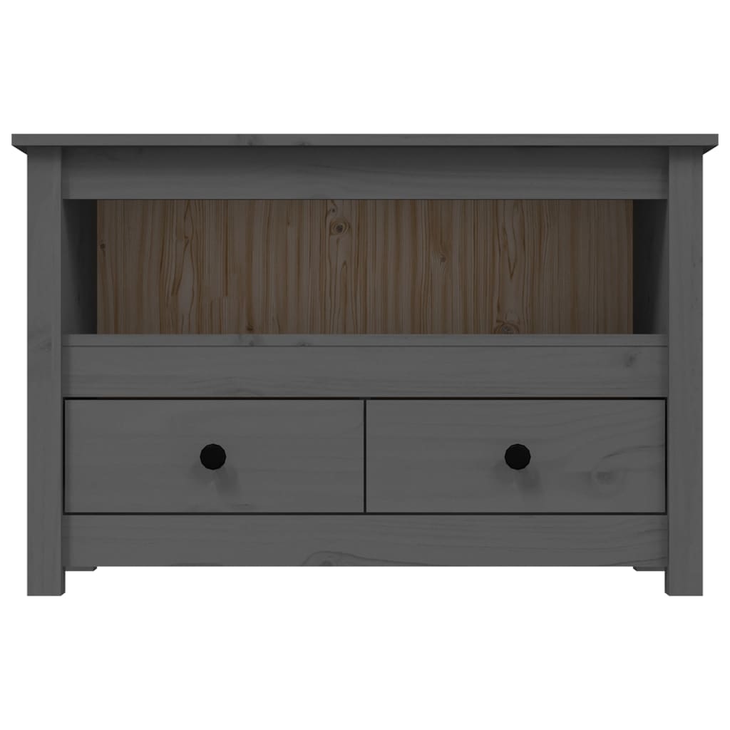 TV Cabinet Grey 79x35x52 cm Solid Wood Pine