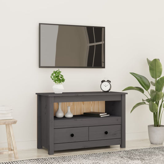 TV Cabinet Grey 79x35x52 cm Solid Wood Pine