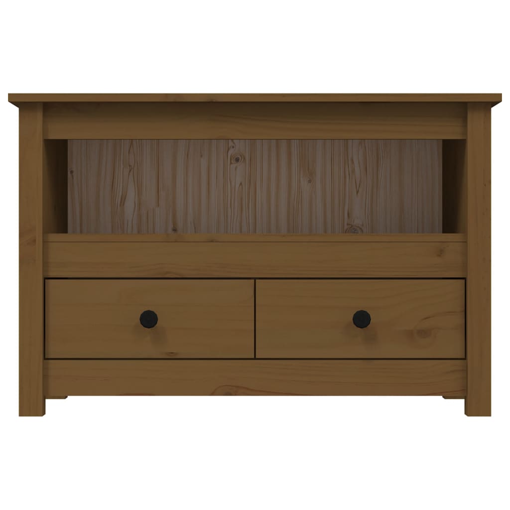 TV Cabinet Honey Brown 79x35x52 cm Solid Wood Pine