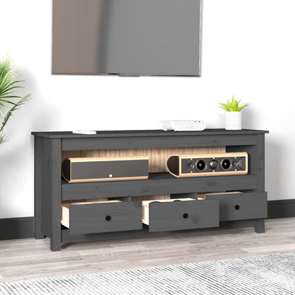 TV Cabinet Grey 114x35x52 cm Solid Wood Pine