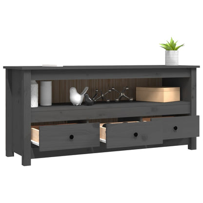 TV Cabinet Grey 114x35x52 cm Solid Wood Pine