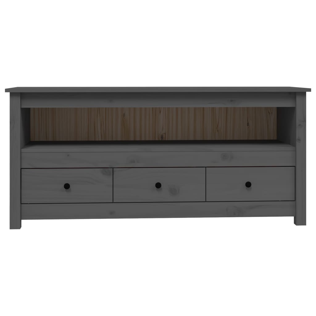 TV Cabinet Grey 114x35x52 cm Solid Wood Pine