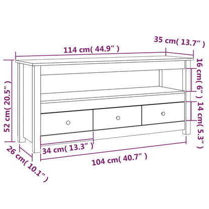 TV Cabinet Grey 114x35x52 cm Solid Wood Pine