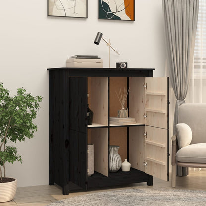 Sideboard Black 83x41.5x100 cm Solid Wood Pine