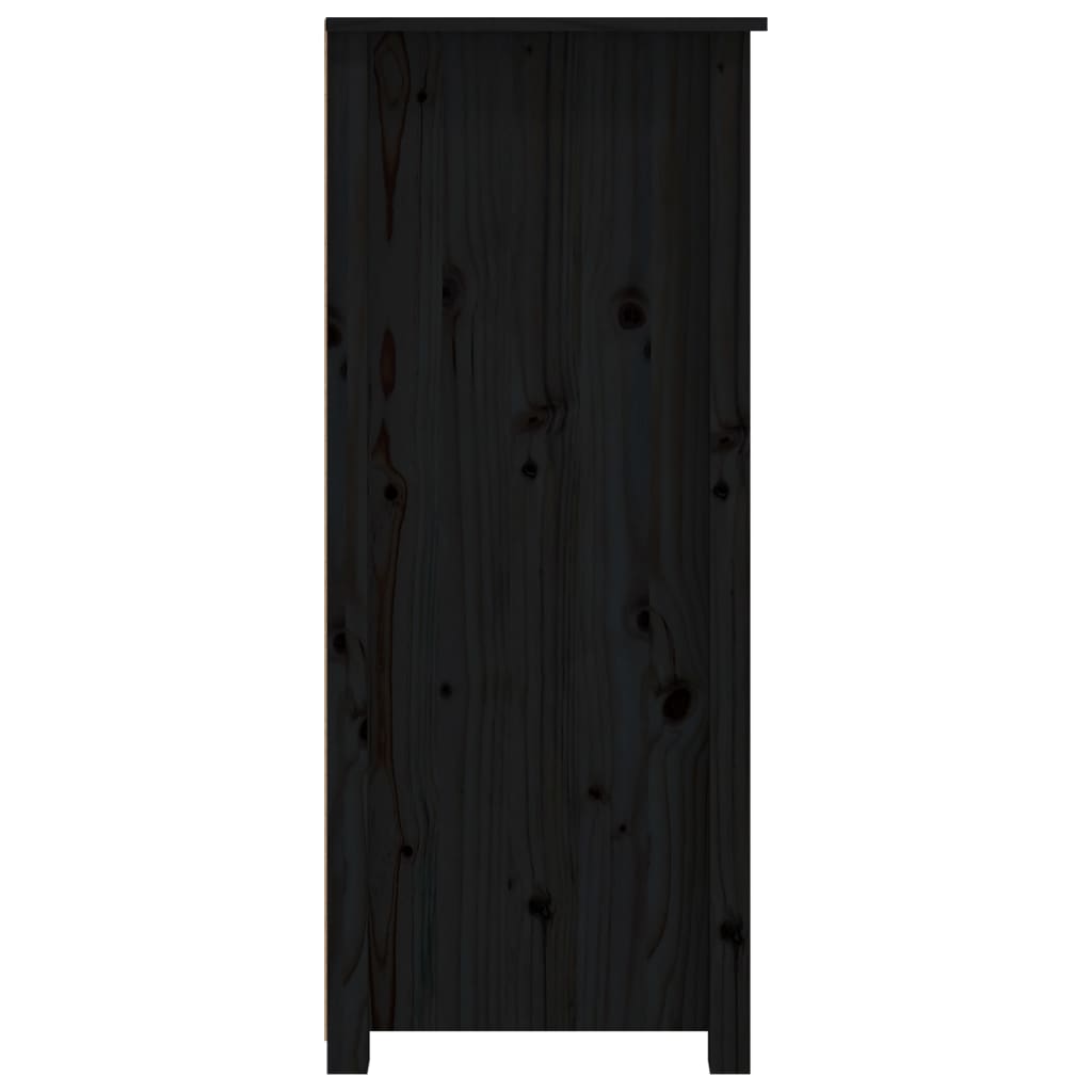 Sideboard Black 83x41.5x100 cm Solid Wood Pine