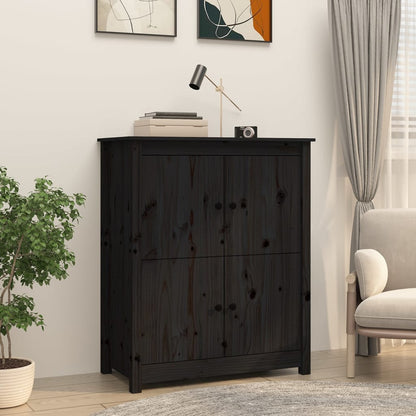 Sideboard Black 83x41.5x100 cm Solid Wood Pine