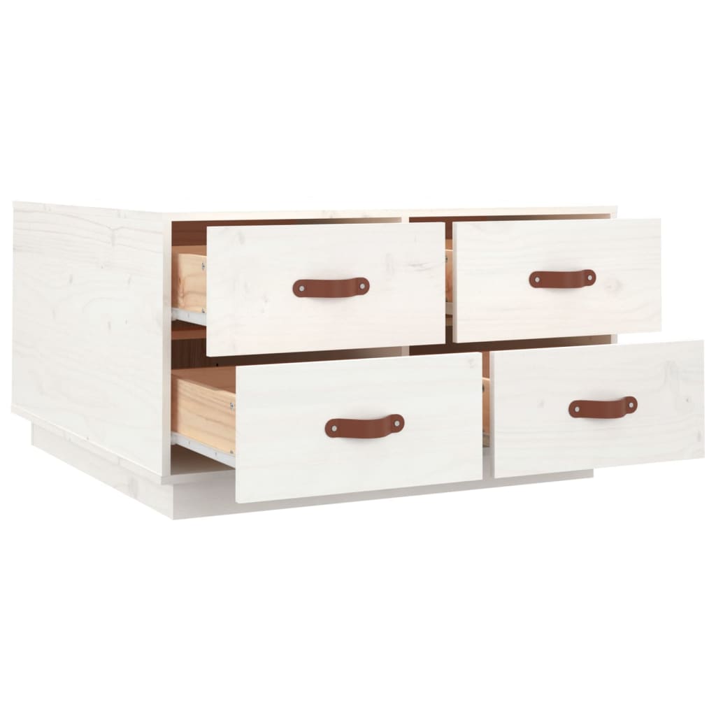 Coffee Table White 80x80x45 cm Solid Wood Pine