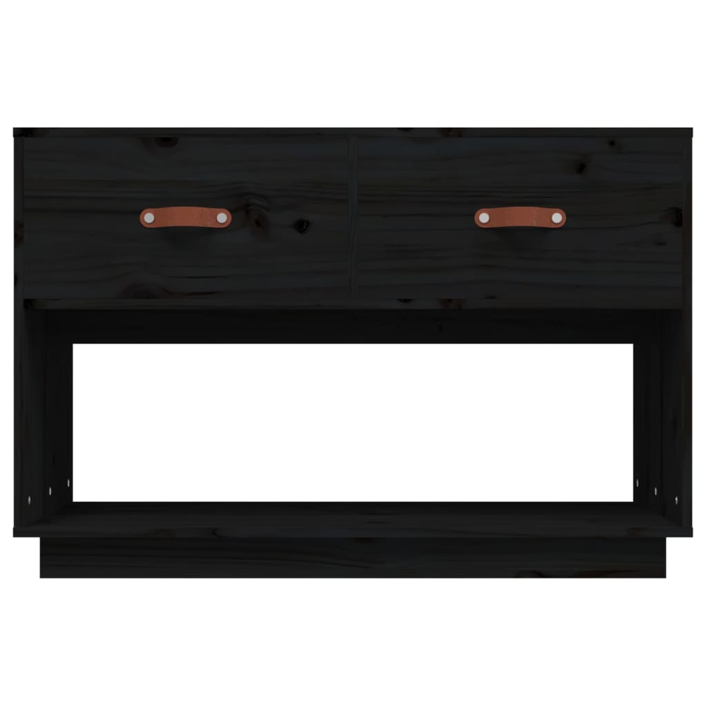 TV Cabinet Black 90x40x60 cm Solid Wood Pine