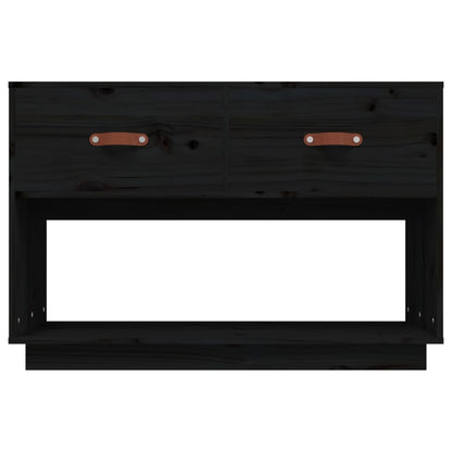 TV Cabinet Black 90x40x60 cm Solid Wood Pine