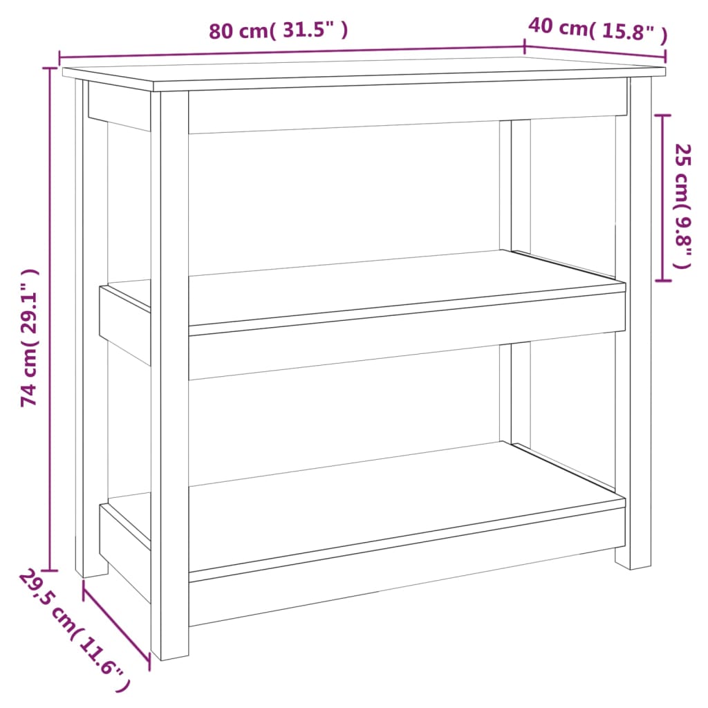 Console Table 80x40x74 cm Solid Wood Pine