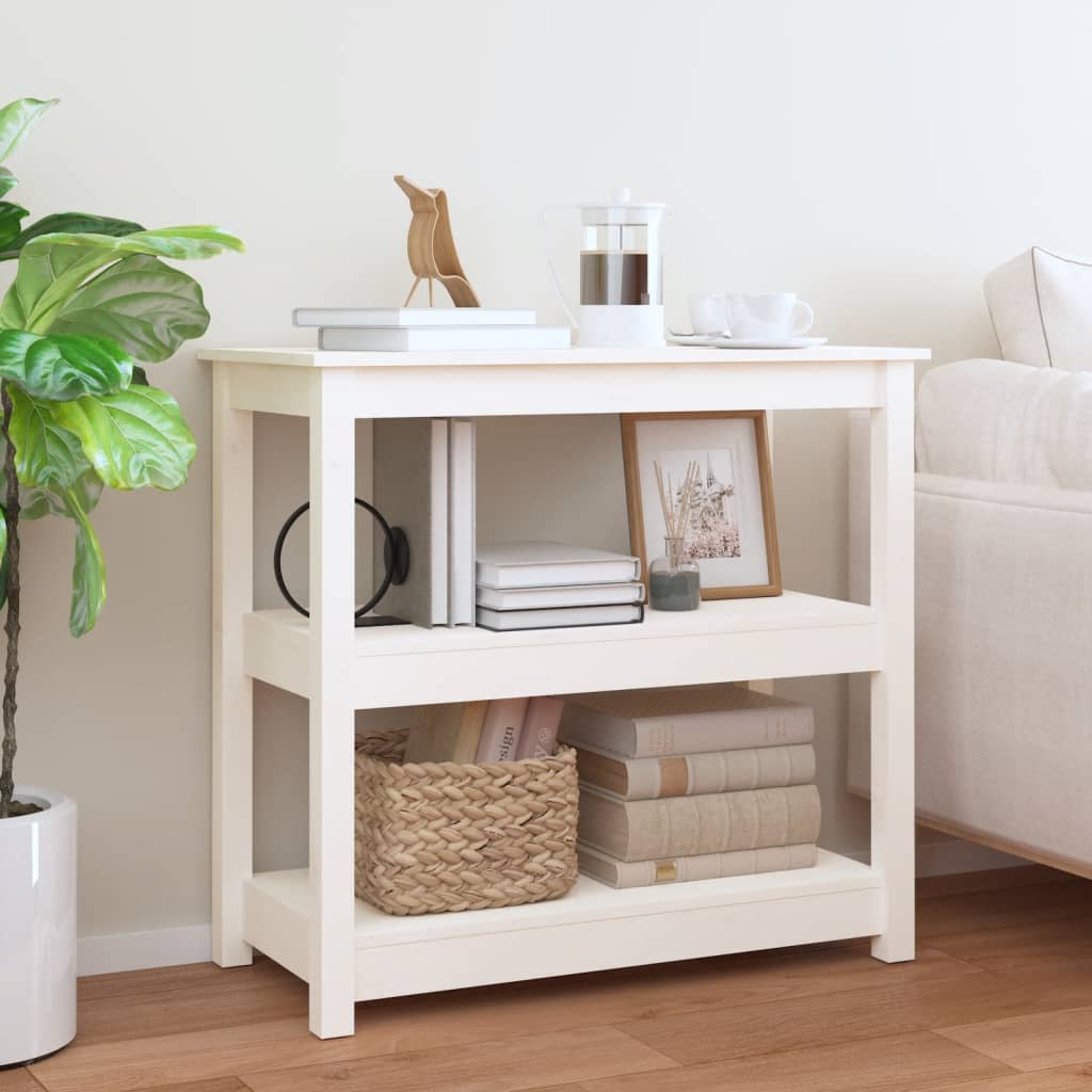 Console Table White 80x40x74 cm Solid Wood Pine