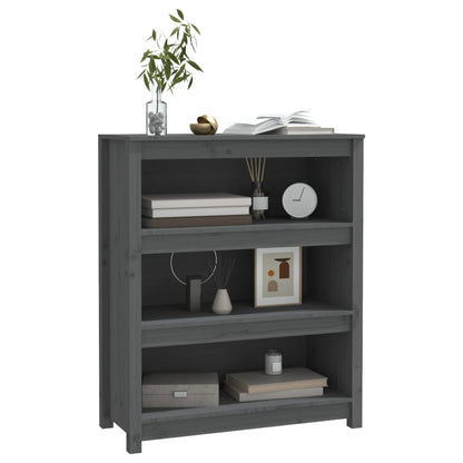 Book Cabinet Grey 80x35x97 cm Solid Wood Pine