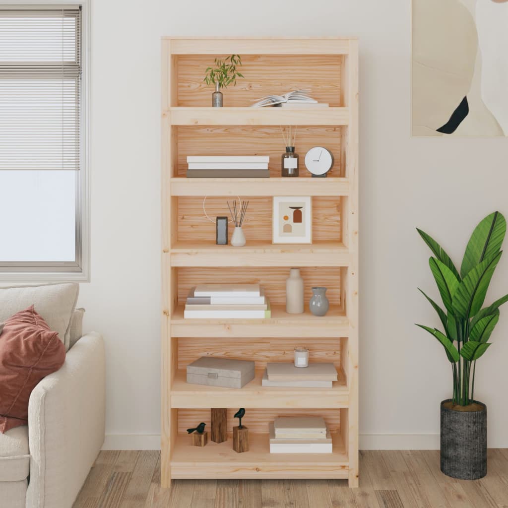 Book Cabinet 80x35x183 cm Solid Wood Pine