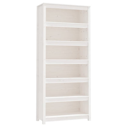 Book Cabinet White 80x35x183 cm Solid Wood Pine