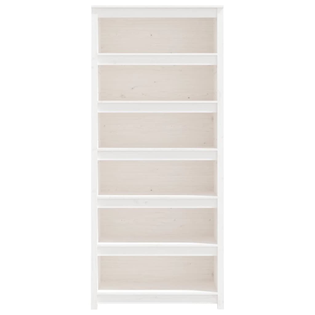 Book Cabinet White 80x35x183 cm Solid Wood Pine