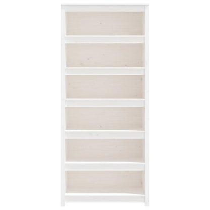 Book Cabinet White 80x35x183 cm Solid Wood Pine