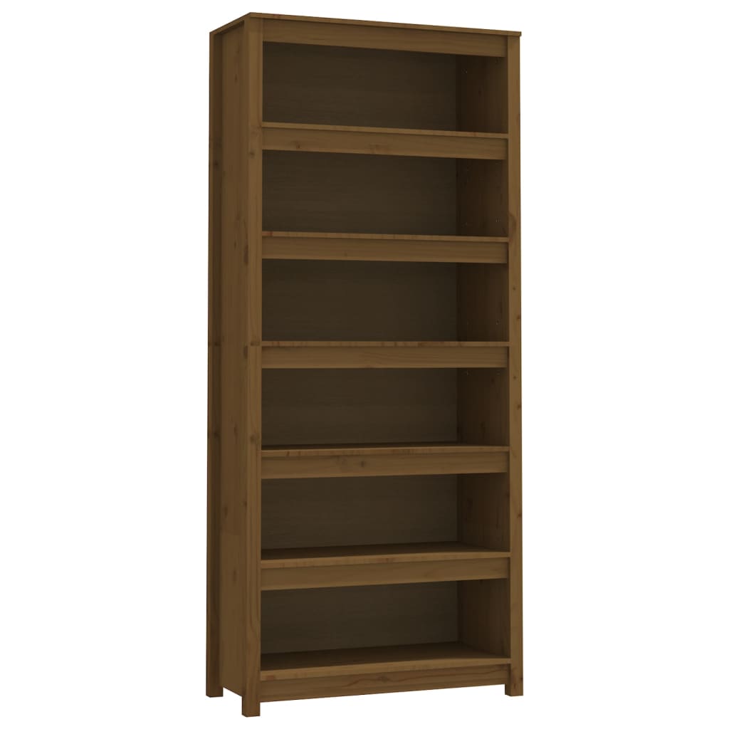 Book Cabinet Honey Brown 80x35x183 cm Solid Wood Pine