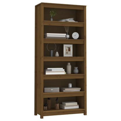 Book Cabinet Honey Brown 80x35x183 cm Solid Wood Pine