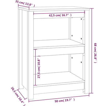 Book Cabinet Grey 50x35x68 cm Solid Wood Pine