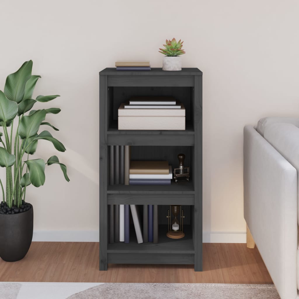 Book Cabinet Grey 50x35x97 cm Solid Wood Pine