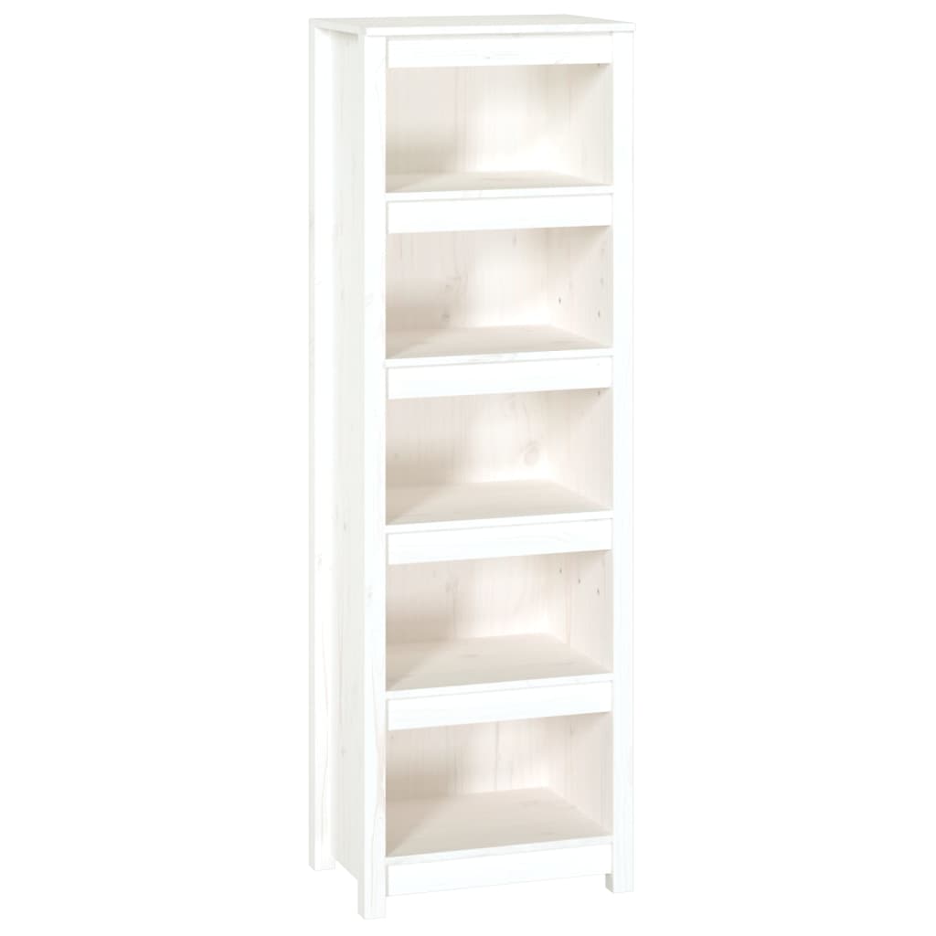 Book Cabinet White 50x35x154 cm Solid Wood Pine