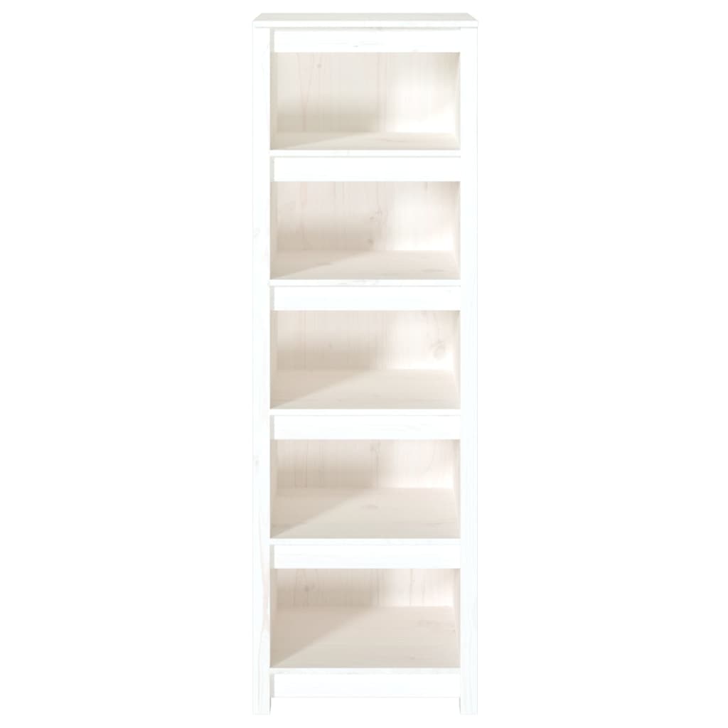 Book Cabinet White 50x35x154 cm Solid Wood Pine