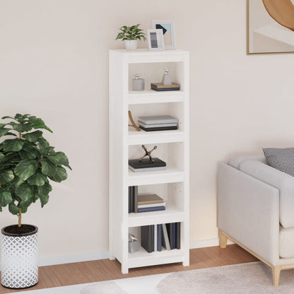 Book Cabinet White 50x35x154 cm Solid Wood Pine