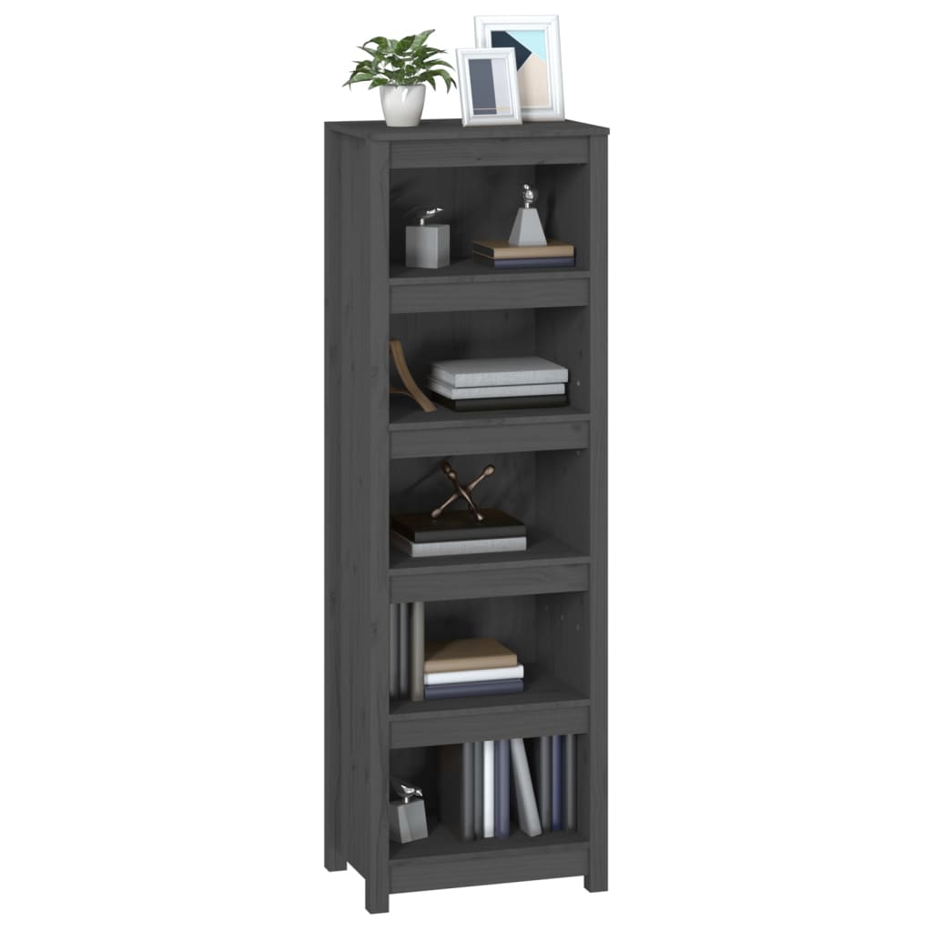 Book Cabinet Grey 50x35x154 cm Solid Wood Pine