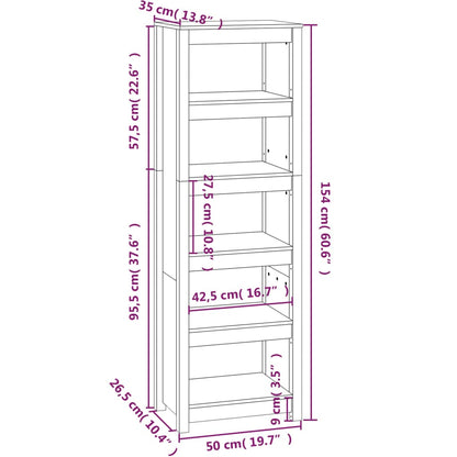 Book Cabinet Honey Brown 50x35x154 cm Solid Wood Pine