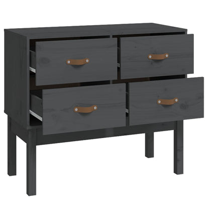Console Cabinet Grey 90x40x78 cm Solid Wood Pine